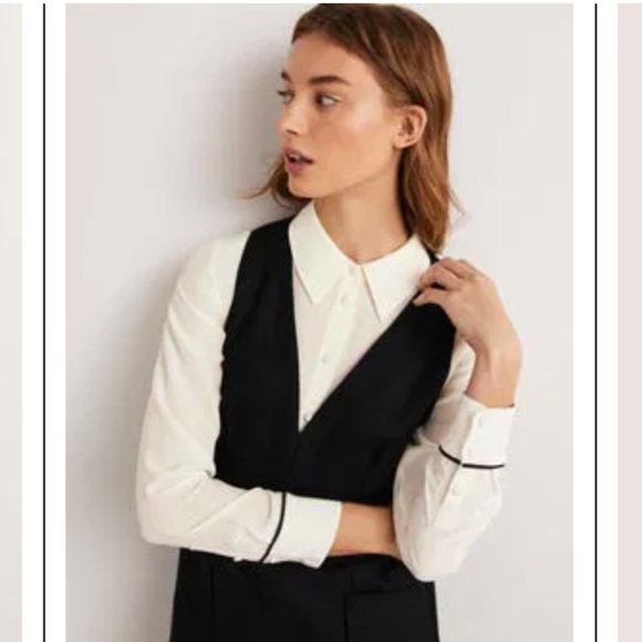 Boden V-Neck Black Sleeveless Mini Shift Dress - Picture 4 of 14